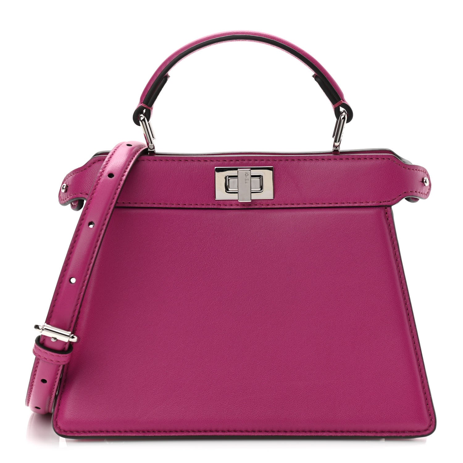 Fendi Shiny Nappa Petite Peekaboo I SEE U Satchel Magenta 1 of 9