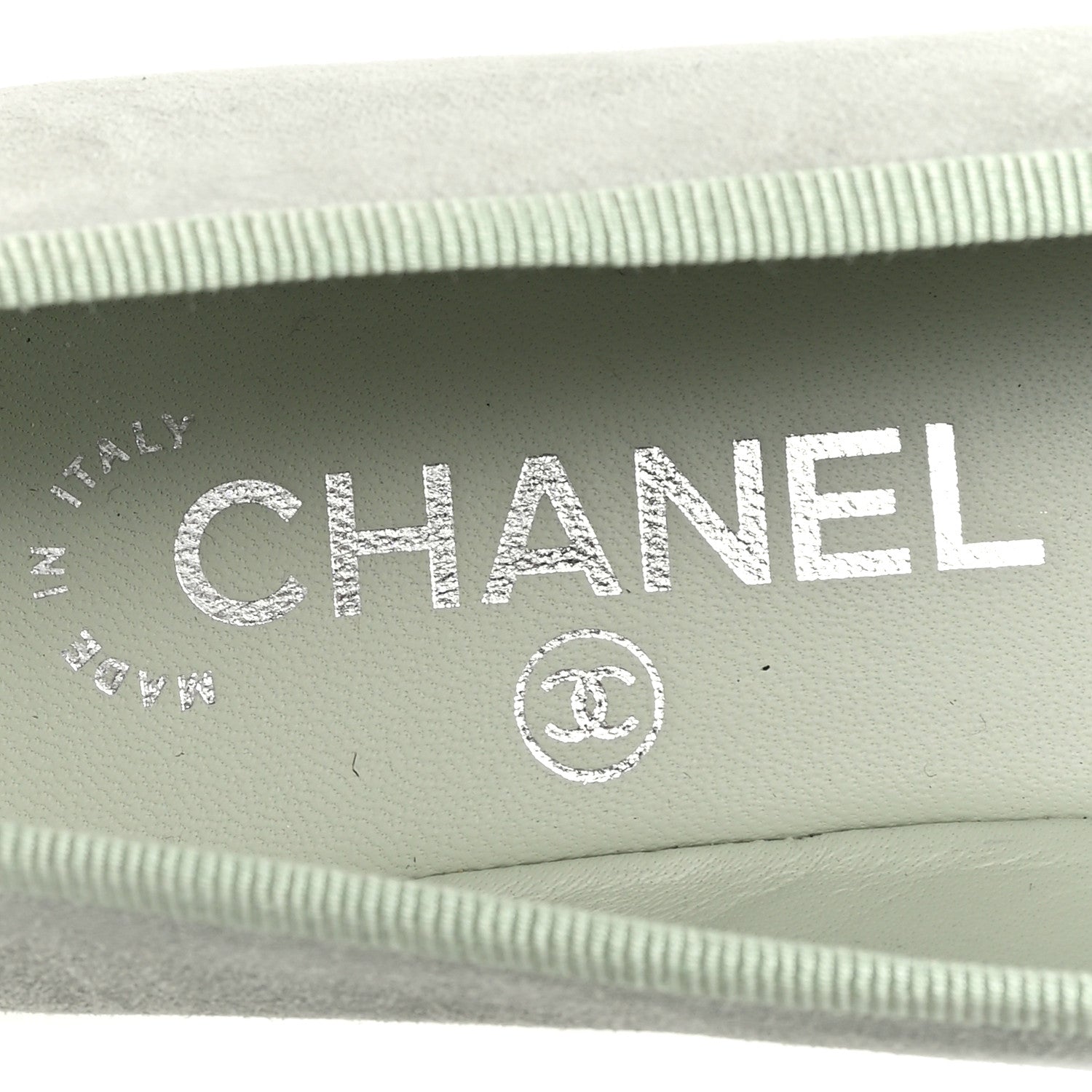 Chanel Suede Cap Toe CC Ballerina Flats 36 Light Green 8 of 10