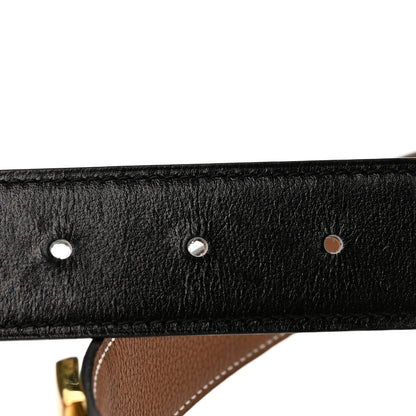 Hermes Box Togo 32mm Martelee Constance Belt 80 32 Black Gold 3 of 7