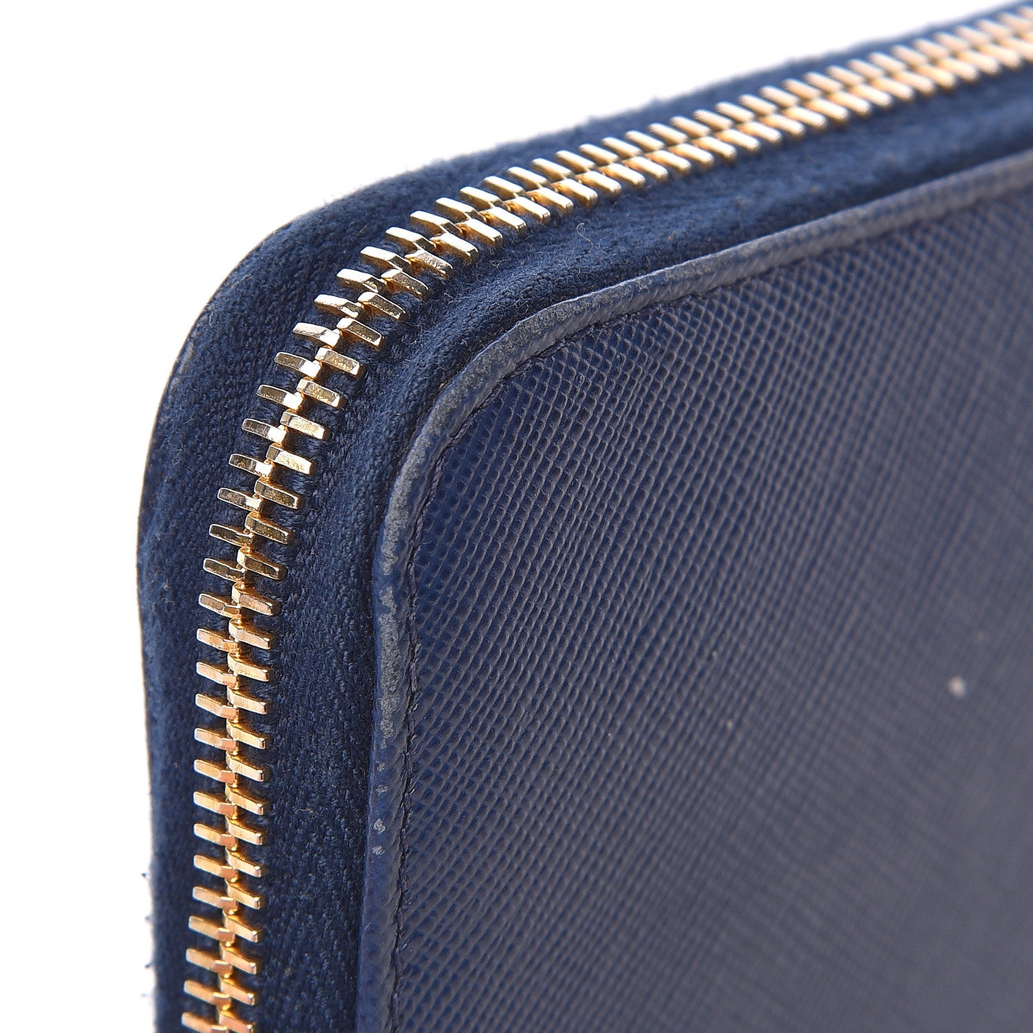 Prada Saffiano Metal Zip Around Wallet Baltico 13 of 15