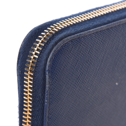 Prada Saffiano Metal Zip Around Wallet Baltico 13 of 15