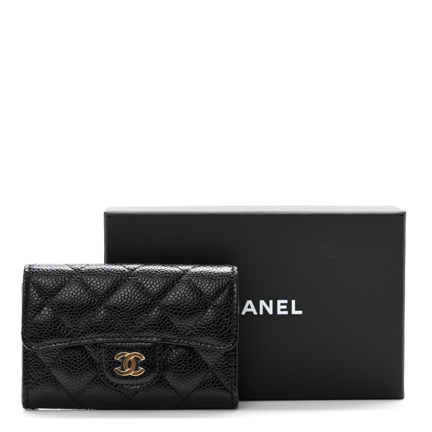 Chanel Caviar Quilted Flap Card Holder Wallet Black 9 of 9