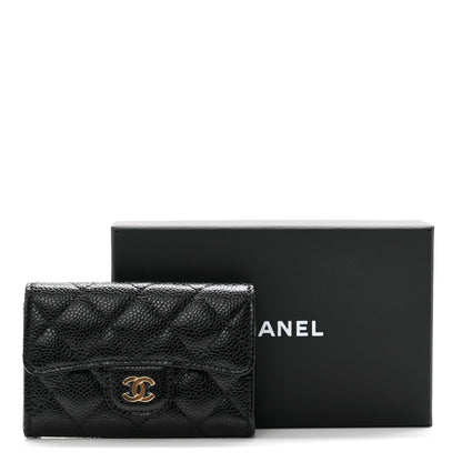 Chanel Caviar Quilted Flap Card Holder Wallet Black 9 of 9