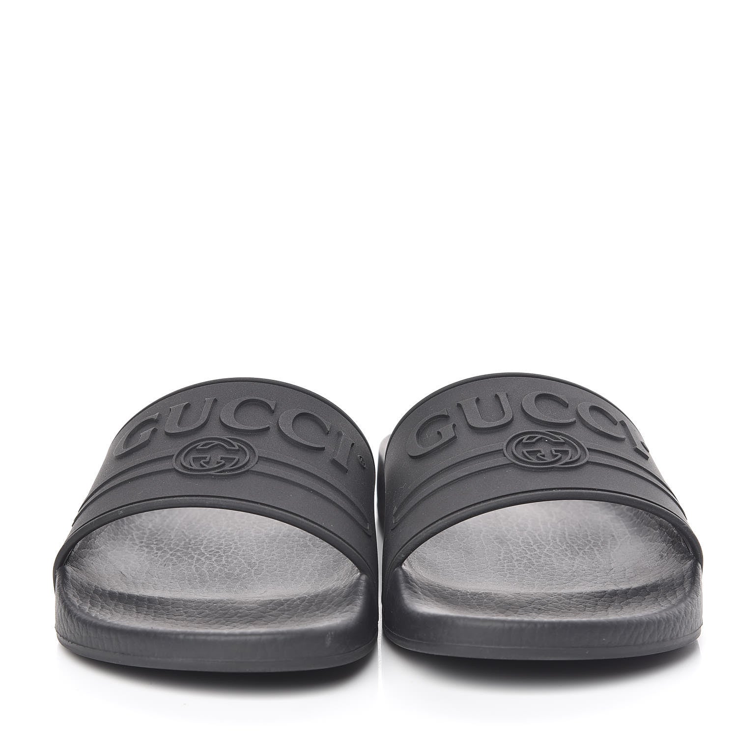 Gucci Rubber Logo Stamped Mens Slide Sandals 5 Black 2 of 8
