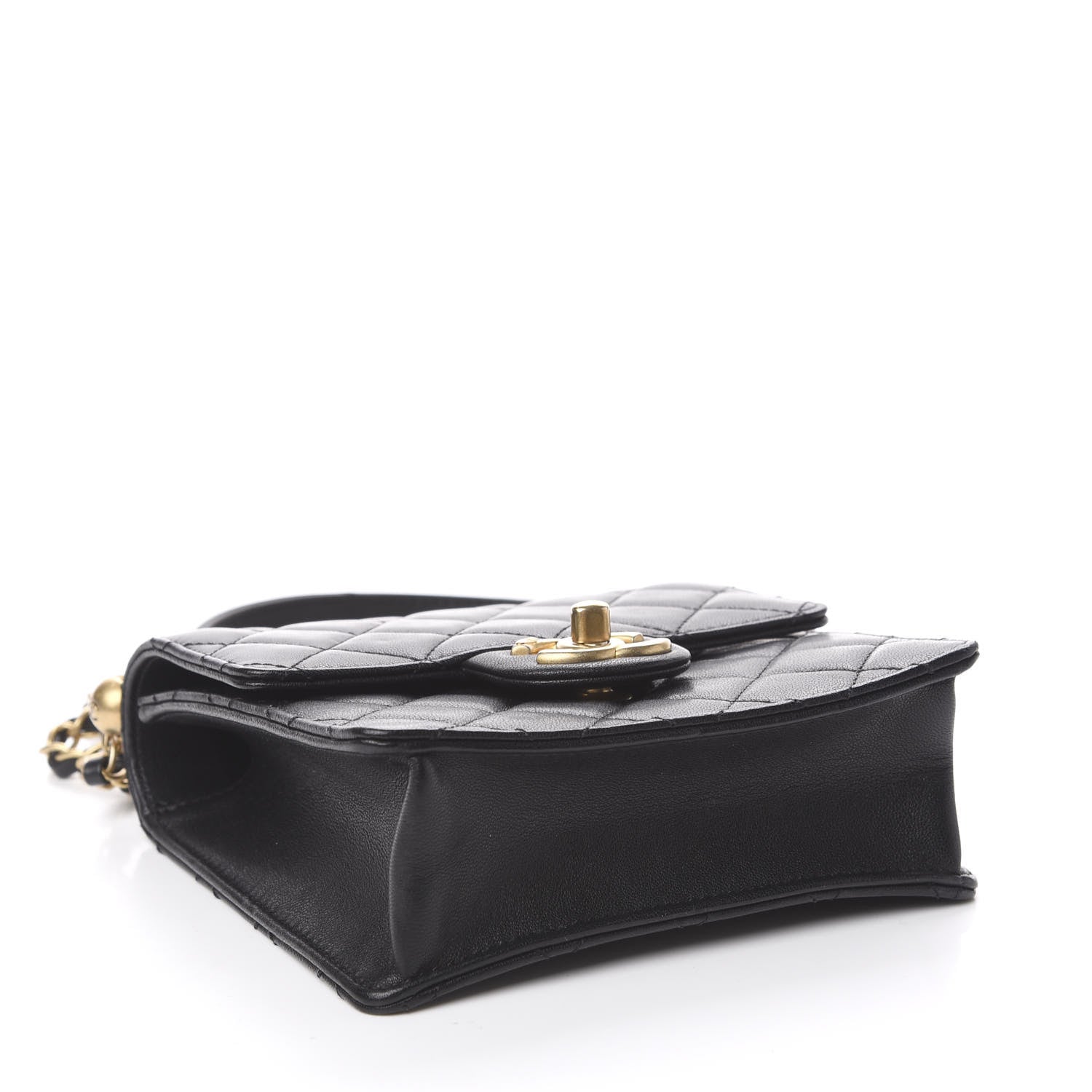 Chanel Lambskin Quilted Chic Pearls Flap Black 4 of 11