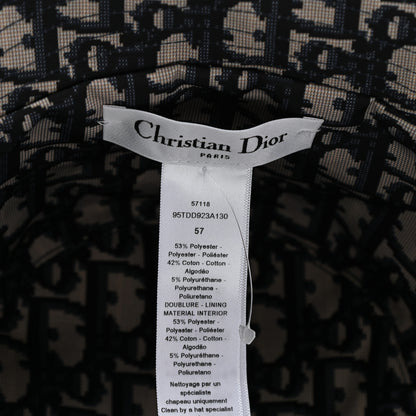 Christian Dior Polyester Cotton Oblique Teddy-D Brim Bucket Hat 57 Black 11 of 11