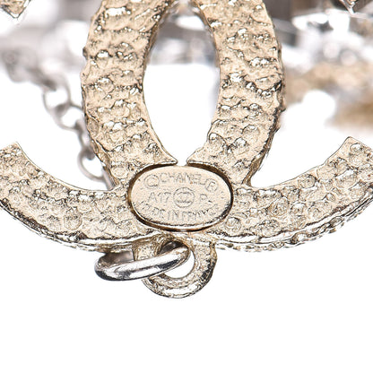 Chanel Baguette Crystal Moon CC Dangle Earrings Gold Silver 4 of 5