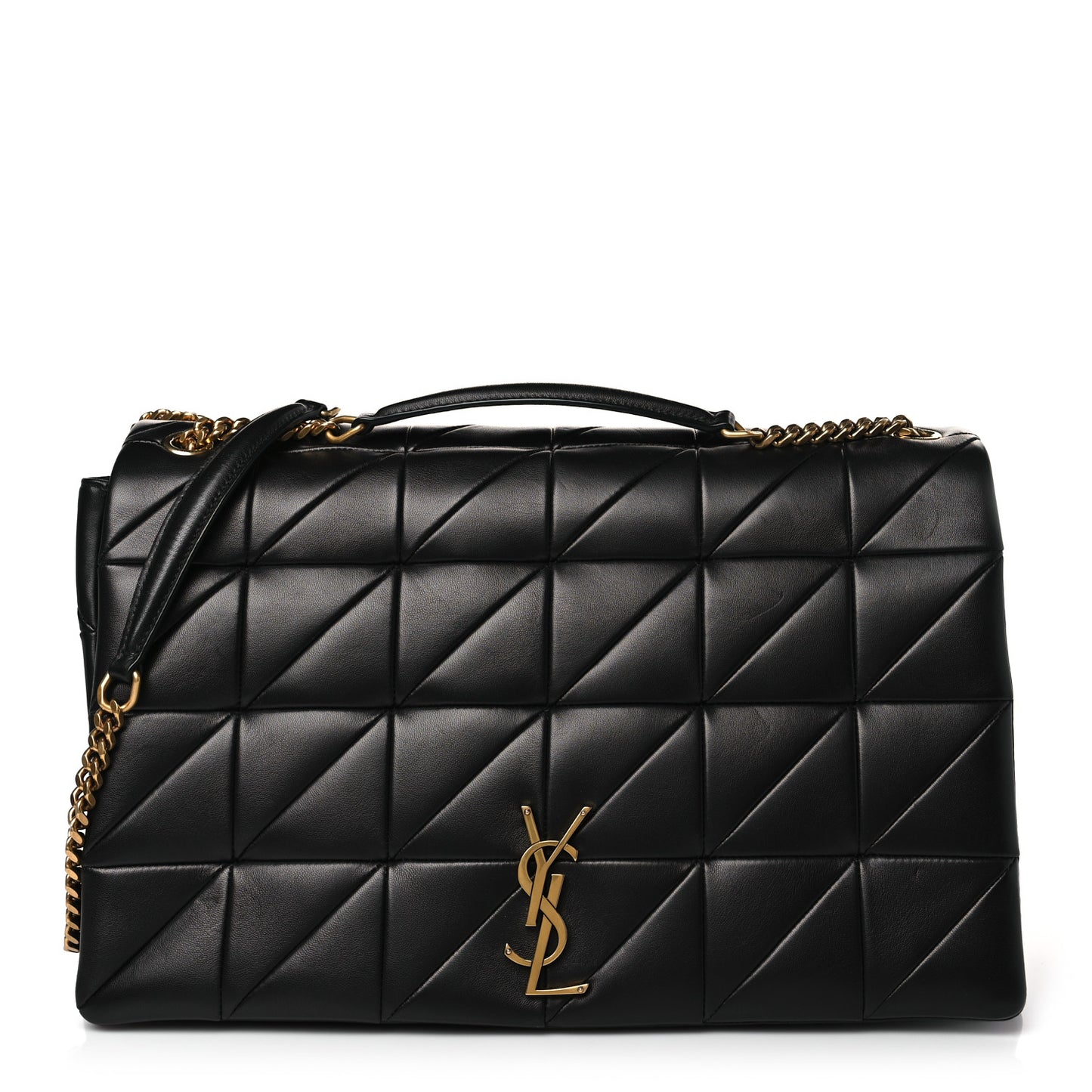 Lambskin Matelasse Monogram Oversized Jamie Black