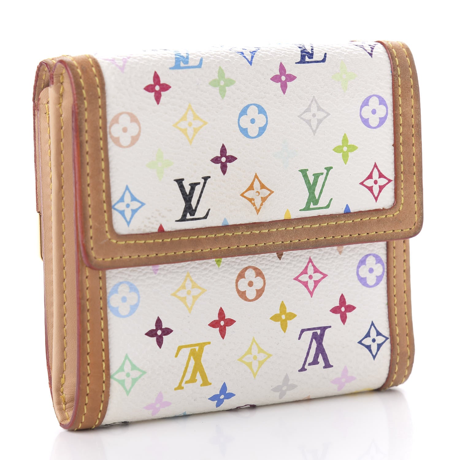Louis Vuitton Monogram Multicolor Porte-Monnaie Billets Wallet White 3 of 10