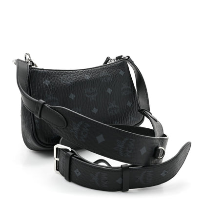 MCM Visetos Aren Essential Multi Pochette Black White Cognac 3 of 10