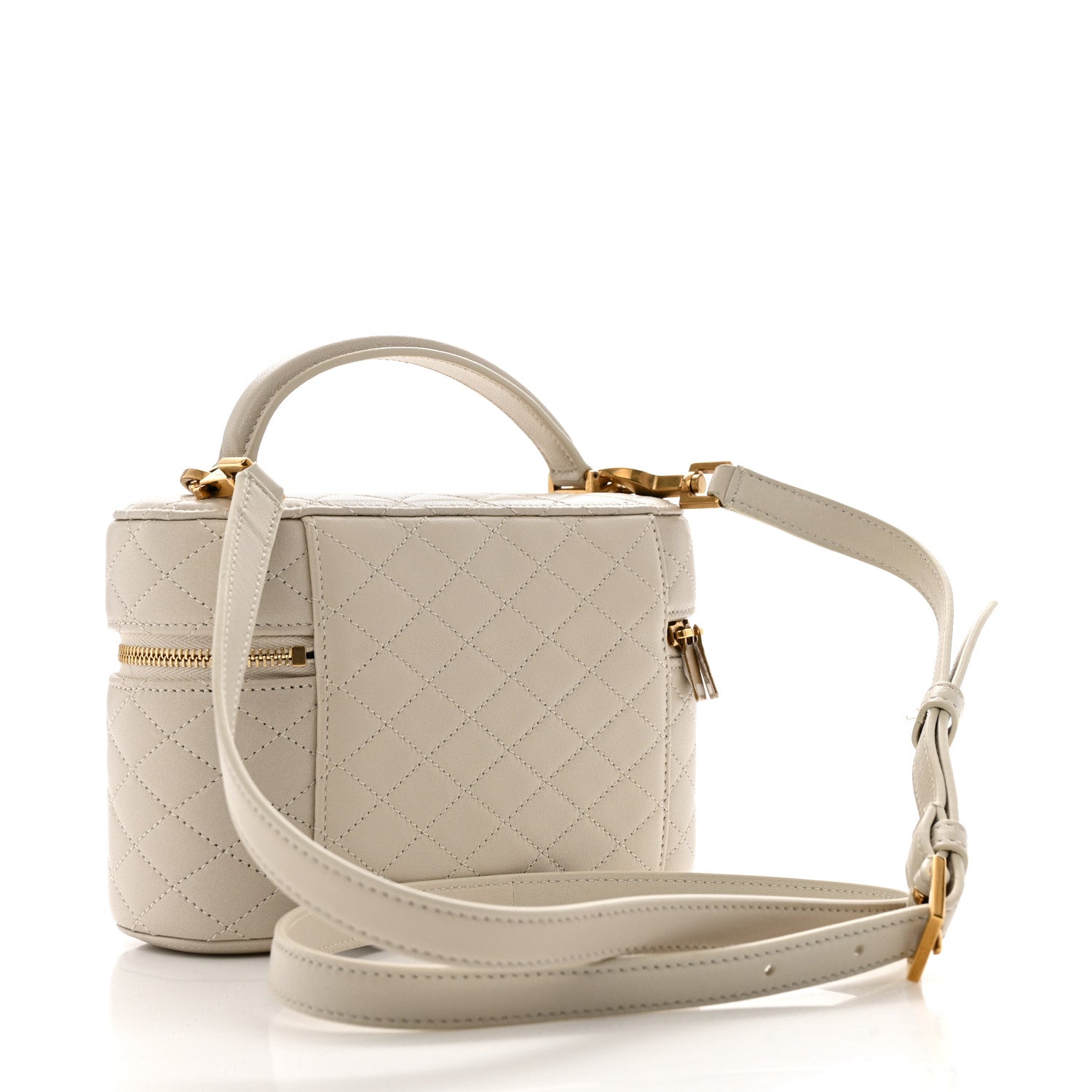 Saint Laurent Lambskin Quilted Mini Gaby Vanity Case Crema Soft 3 of 11