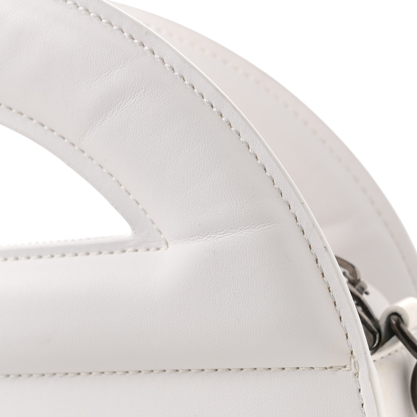 Vegan Leather Major Circle Bag White