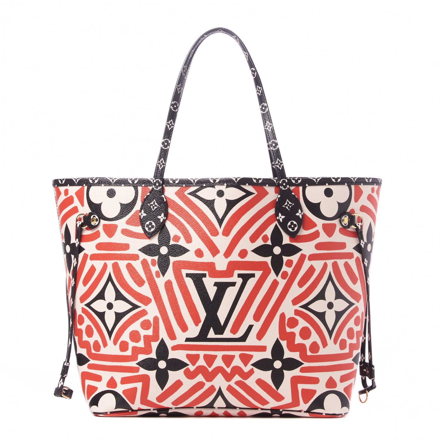 Louis Vuitton Monogram Giant Crafty Neverfull MM Creme Rouge Black 1 of 8