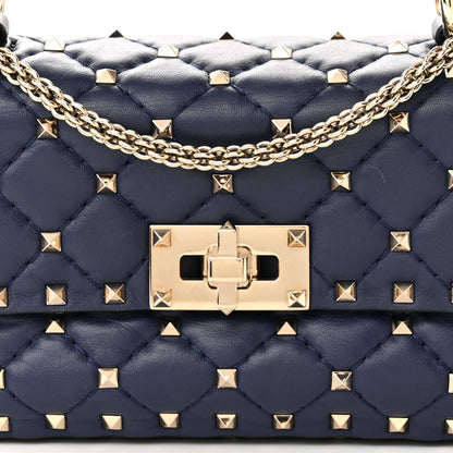 Valentino Garavani Nappa Small Rockstud Spike Shoulder Bag Pure Blue 7 of 11