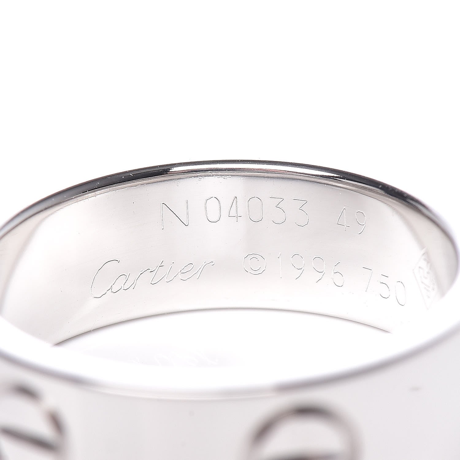 Cartier 18K White Gold 5.5mm LOVE Ring 49 4.75 4 of 5