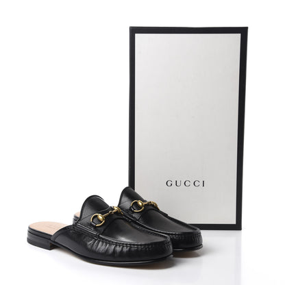 Gucci Goatskin Mens Horsebit Slippers 8.5 Black 10 of 10