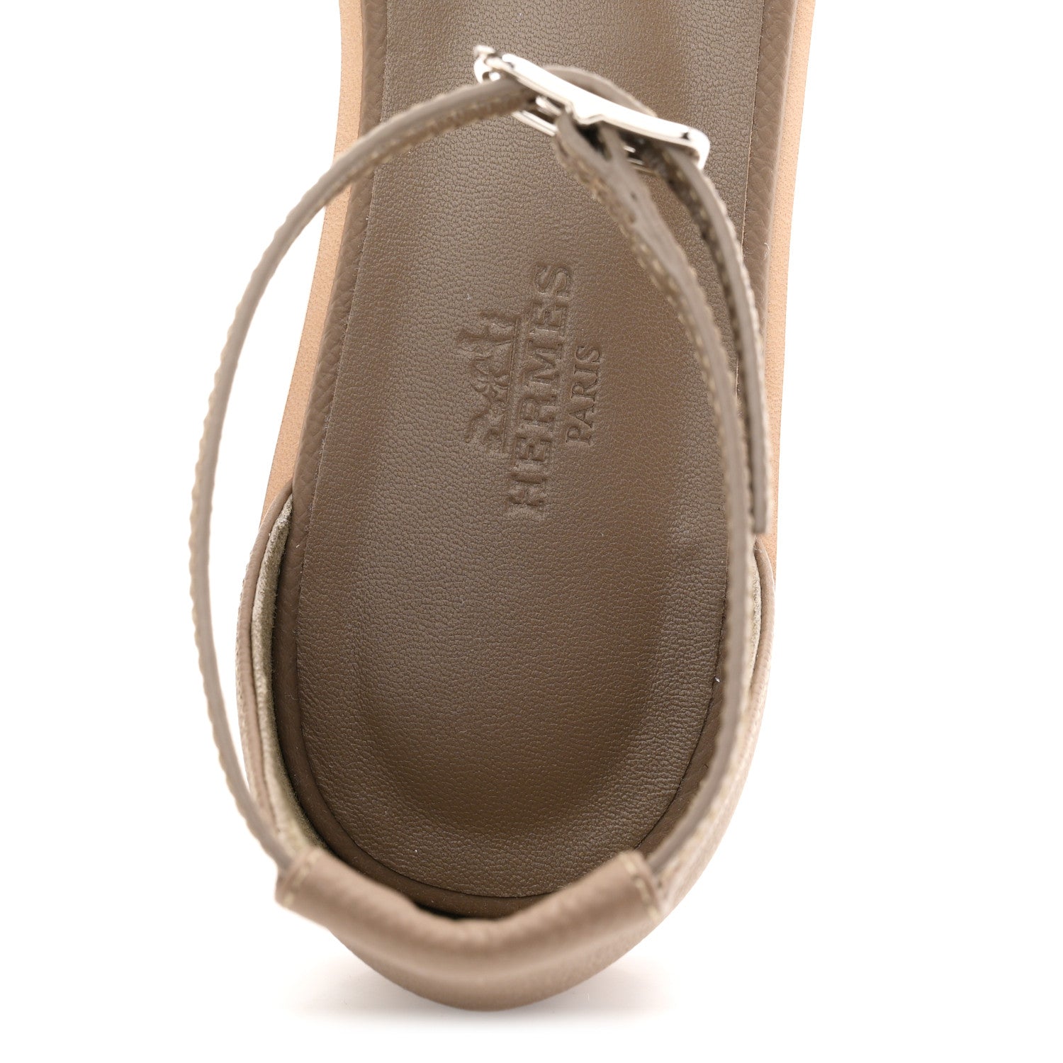 Hermes Epsom Santorini Sandals 38 Etoupe 8 of 10
