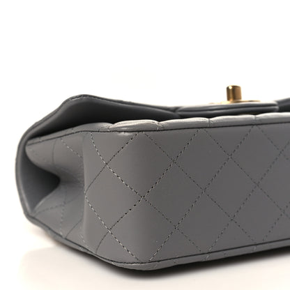 Chanel Lambskin Metal Quilted Mini Top Handle Rectangular Flap Grey 8 of 9