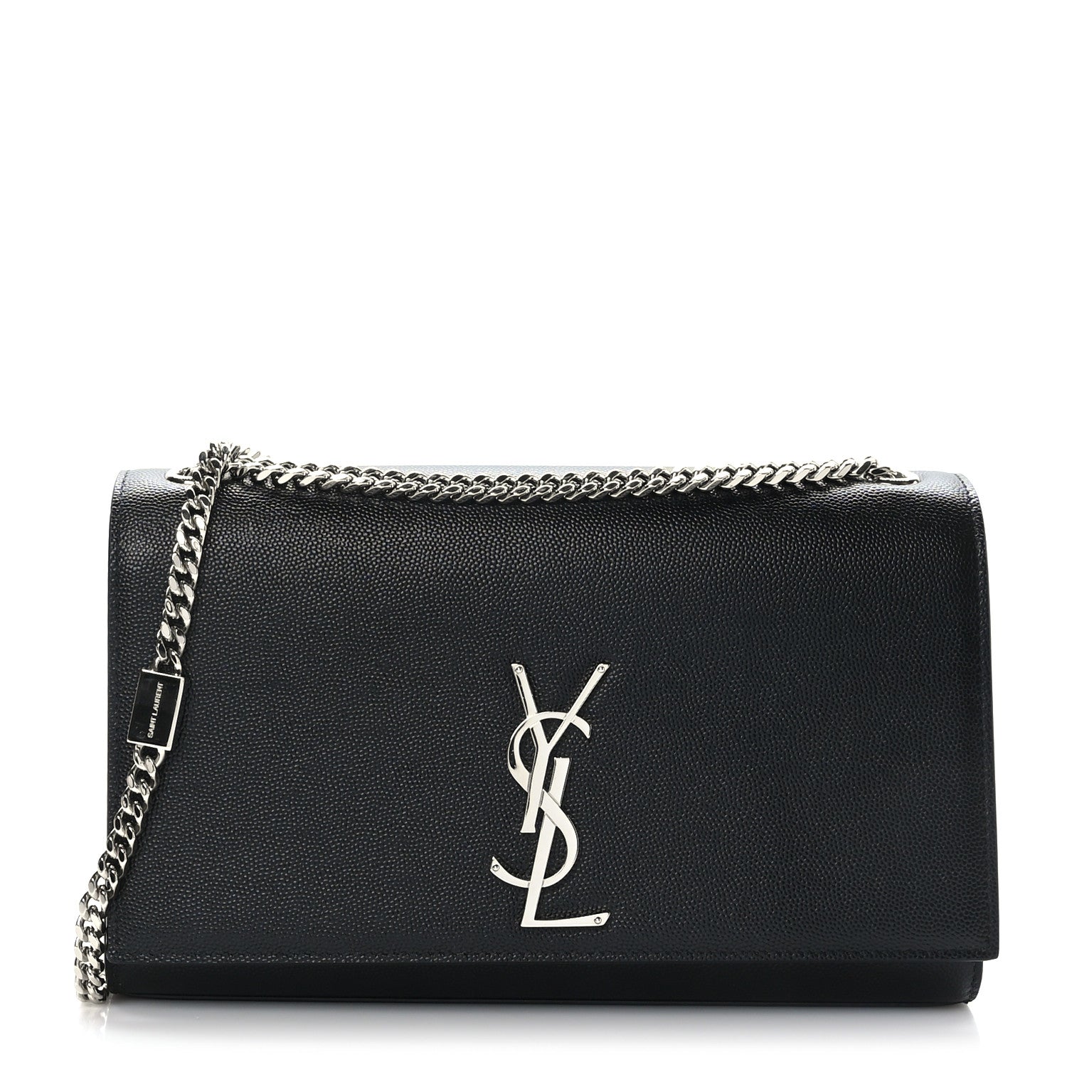 Saint Laurent Grain De Poudre Medium Classic Monogram Kate Satchel Black 1 of 8