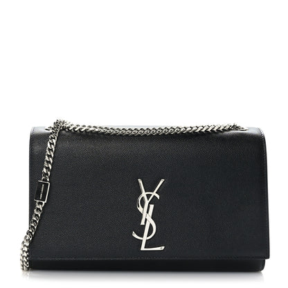 Saint Laurent Grain De Poudre Medium Classic Monogram Kate Satchel Black 1 of 8