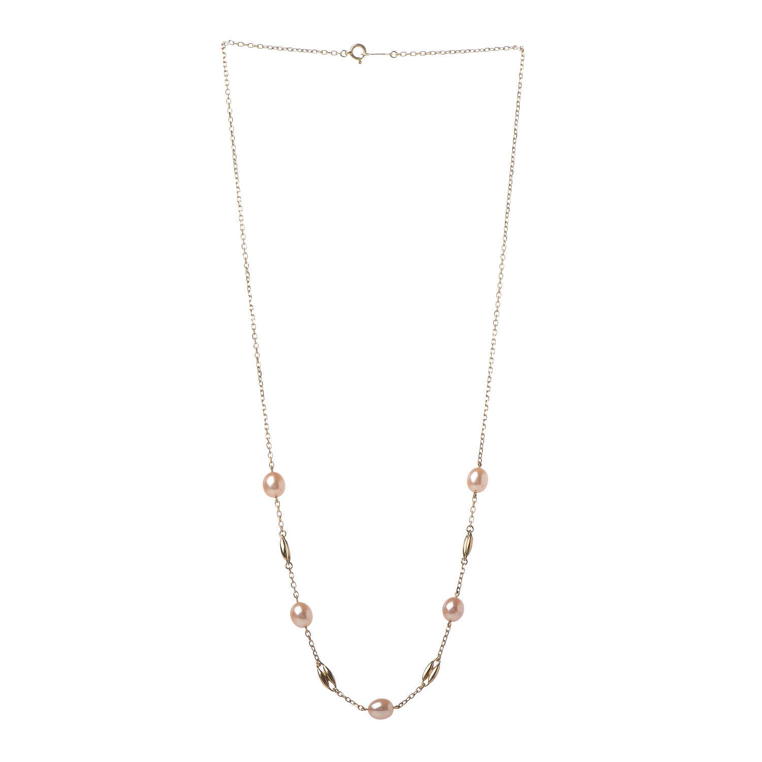 Mikimoto 18K Yellow Gold Akoya Pearl 6-6.5mm Station Necklace 3 of 4