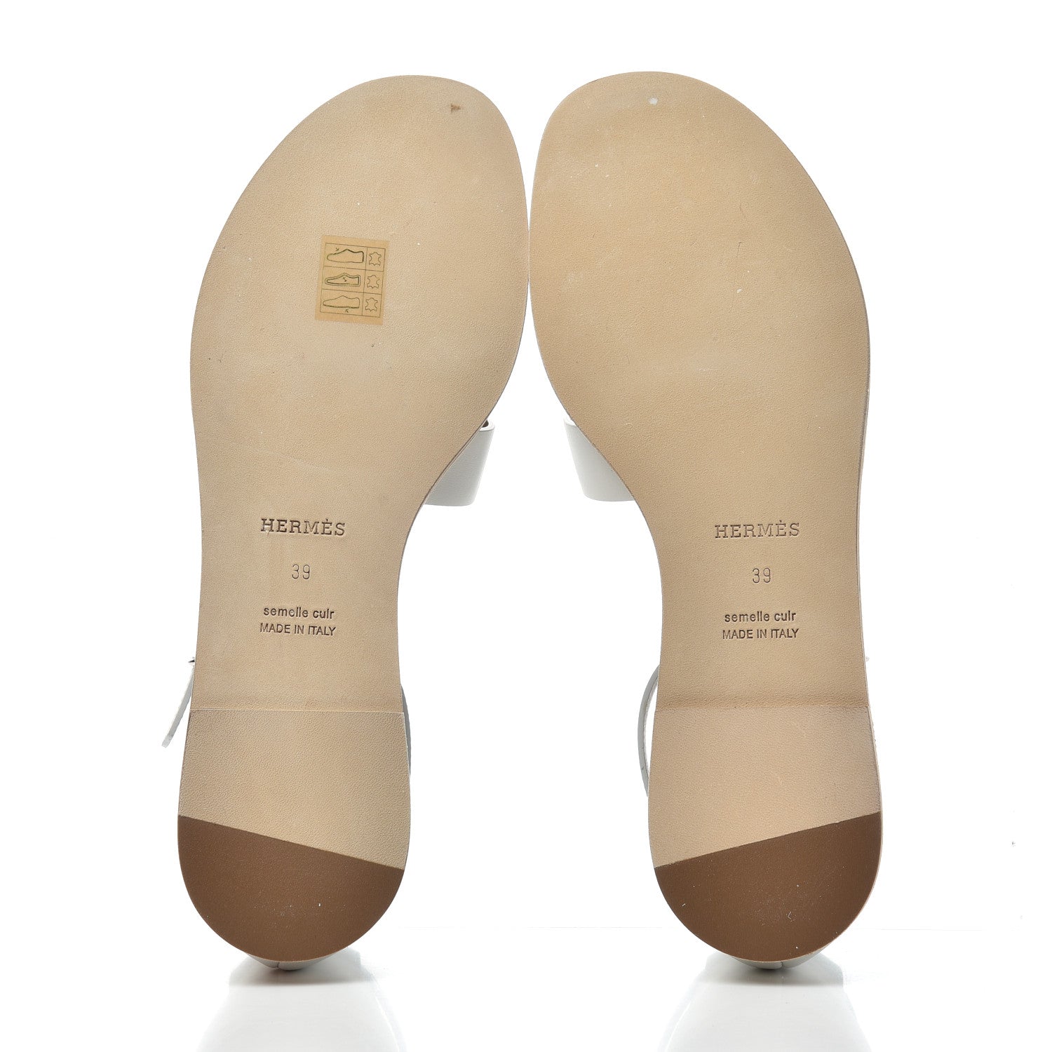 Hermes Calfskin Santorini Sandals 39 White 6 of 11