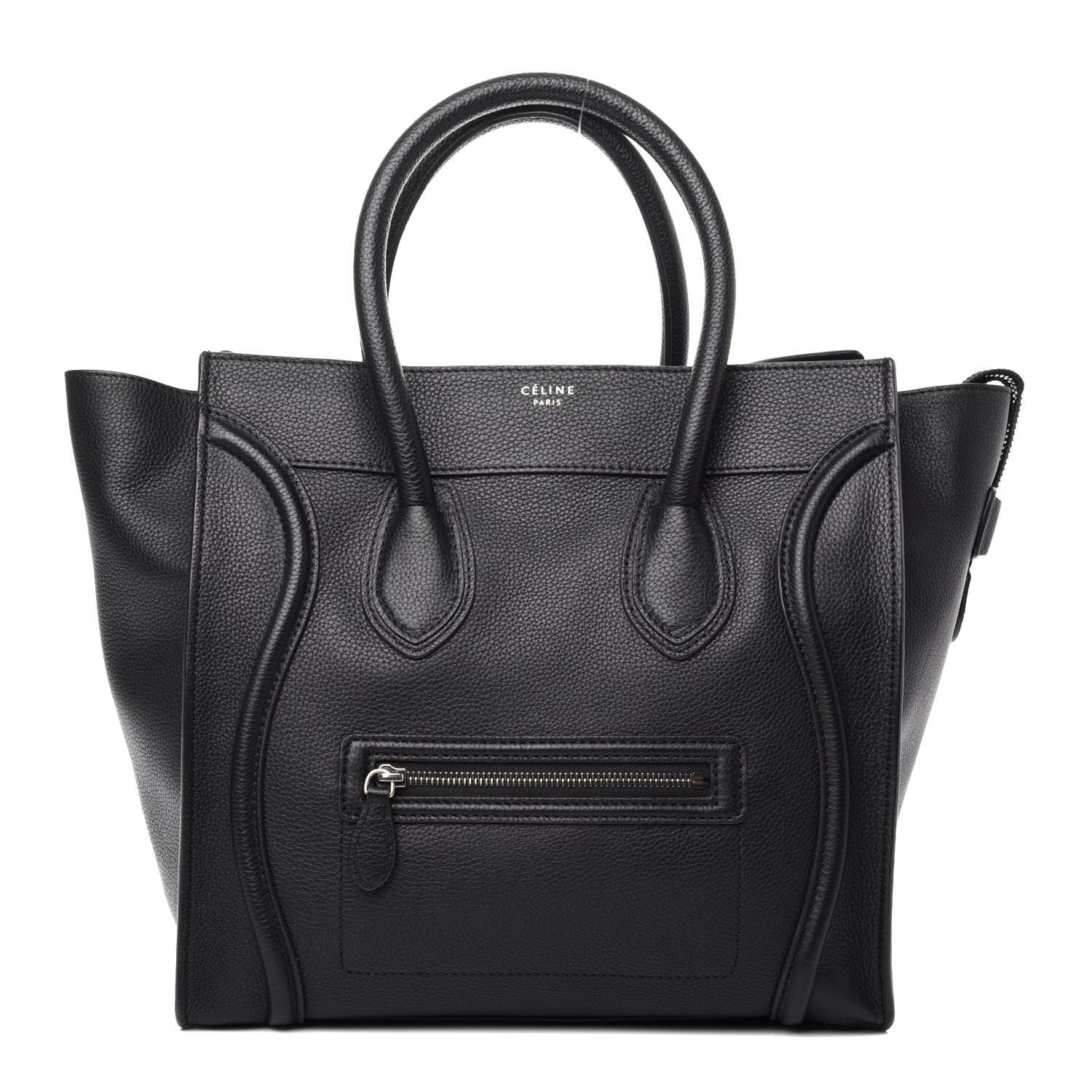 Celine Drummed Calfskin Mini Luggage Black 1 of 9