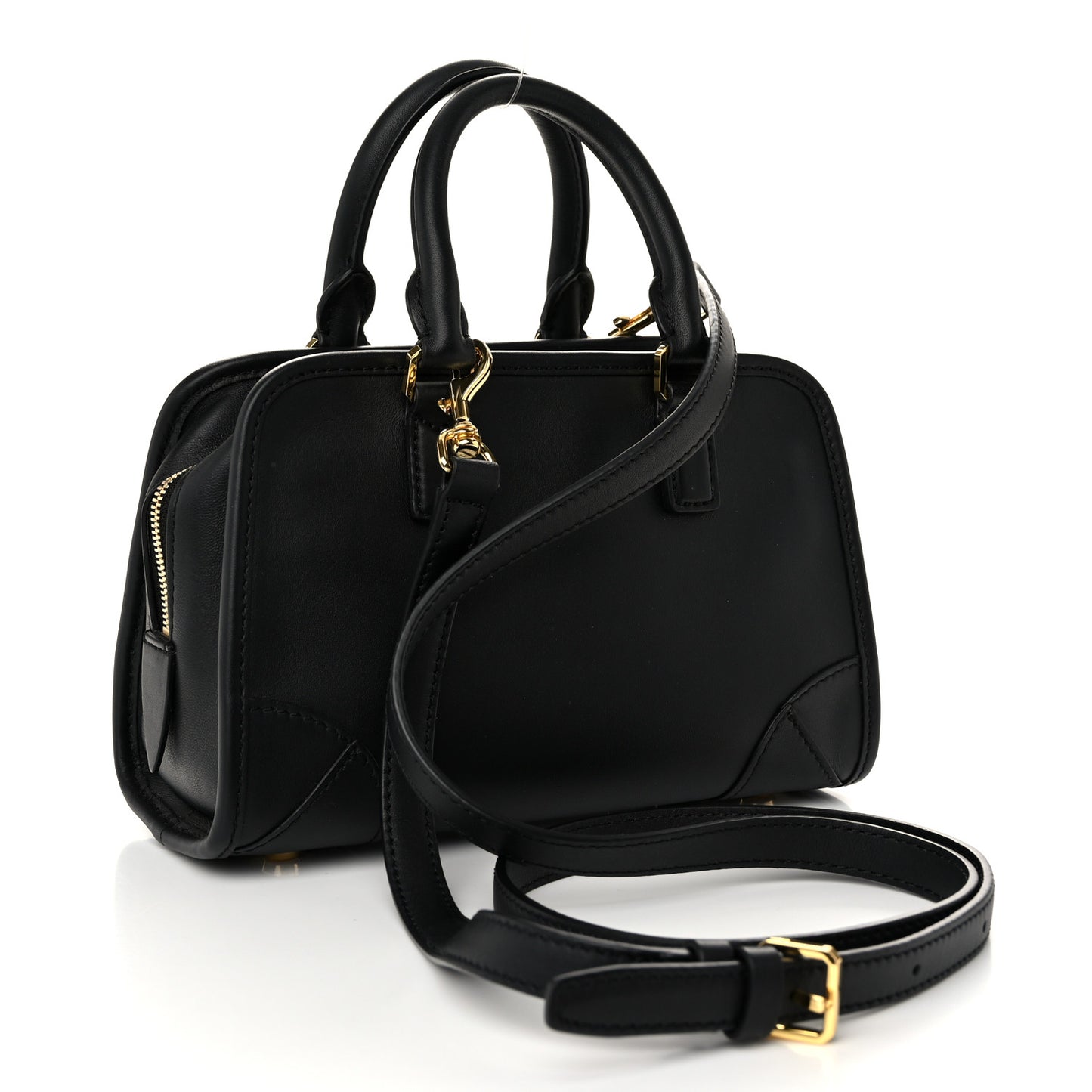 Calfskin Mini Aren Boston Bag Black