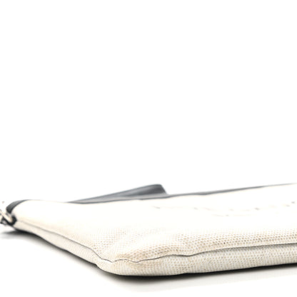 Saint Laurent Linen Canvas Rive Gauche Zipped Pouch Optic White 8 of 10