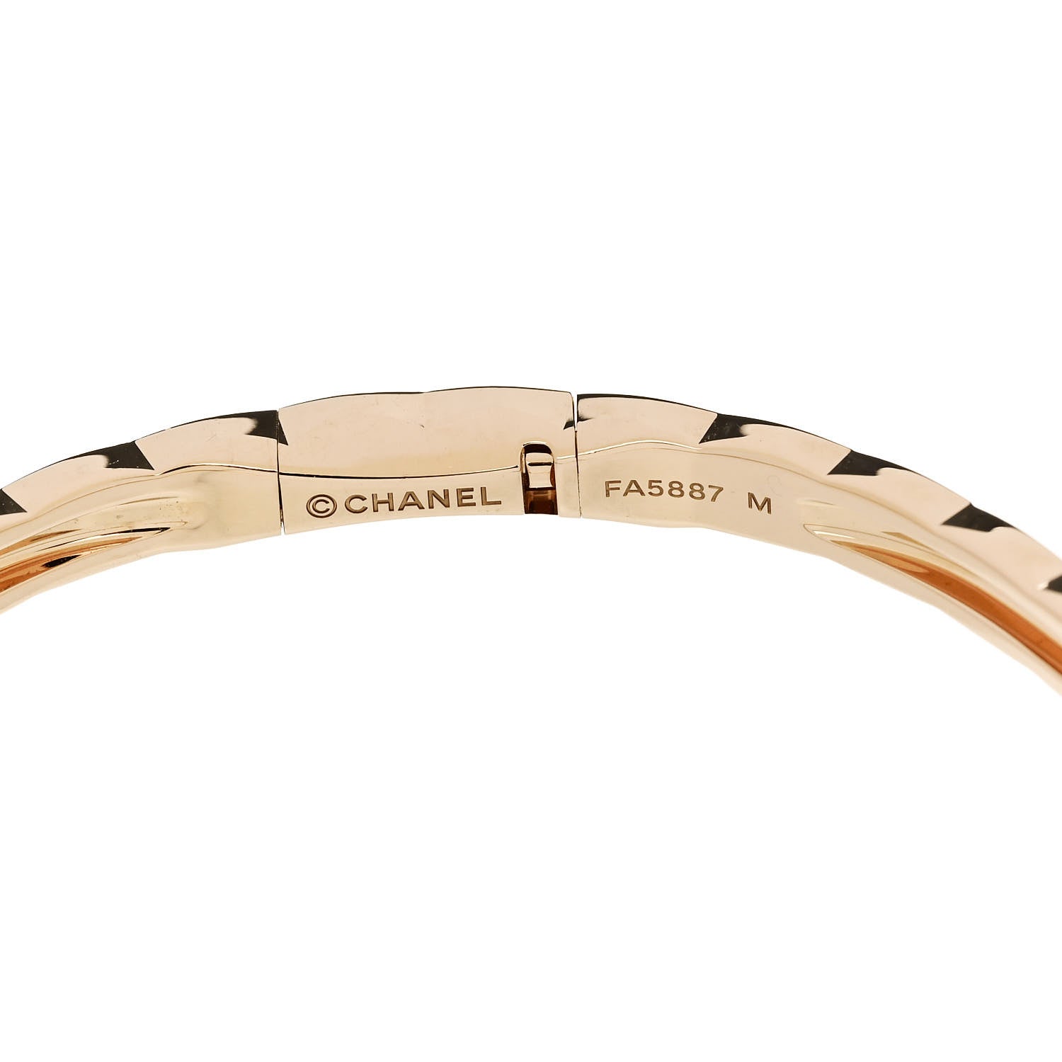 Chanel 18K Beige Gold Mini Coco Crush Bangle Bracelet M 3 of 5