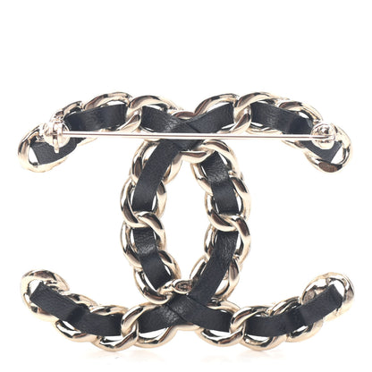 Chanel Lambskin Pearl CC Chain Brooch Black Gold 2 of 3