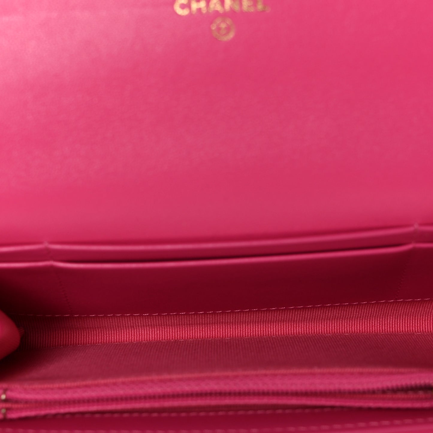 Lambskin Quilted Chanel 19 Flap Wallet Dark Pink