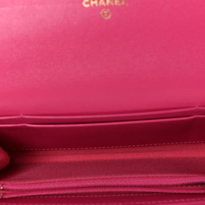 Chanel Lambskin Quilted Chanel 19 Flap Wallet Dark Pink 5 of 10