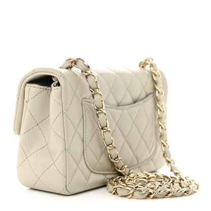 Chanel Lambskin Quilted Mini Rectangular Flap Grey 3 of 11