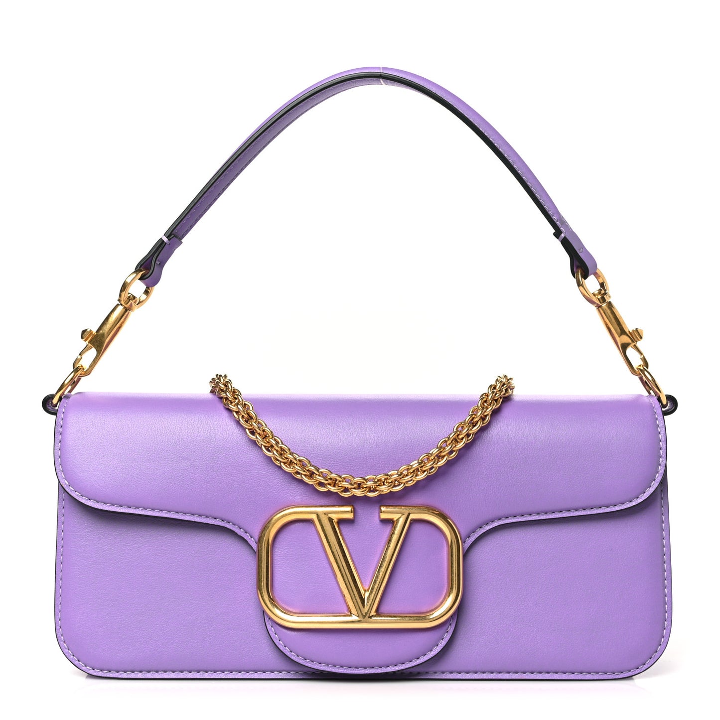 Calfskin Vlogo Loco Shoulder Bag Glicine