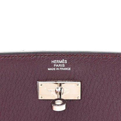 Hermes Chevre Mysore Medium Kelly Wallet Prune 6 of 10