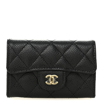 Chanel Caviar Quilted Flap Card Holder Wallet Black 1 of 8