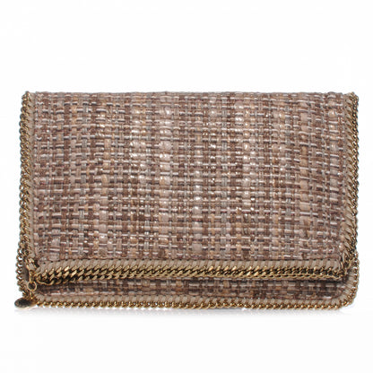 Stella McCartney Woven Boucle Fold Over Falabella Clutch Metallic 1 of 8