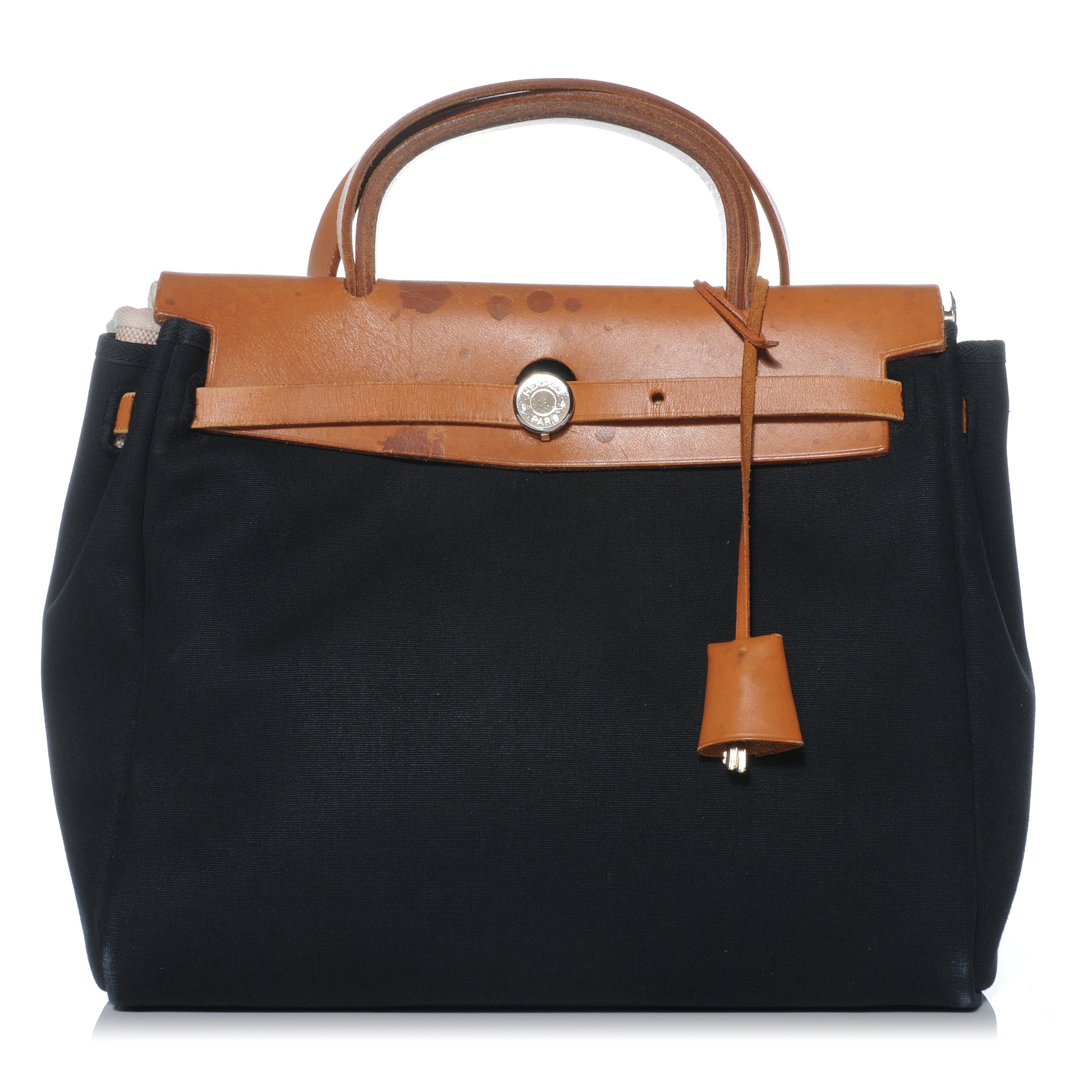 Hermes Toile HERBAG PM Natural and Black 2 of 19
