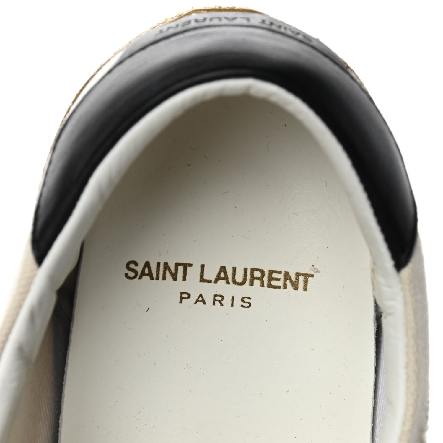 Saint Laurent Distressed Canvas Embroidered Court Classic Sneakers 36 White Black 7 of 9