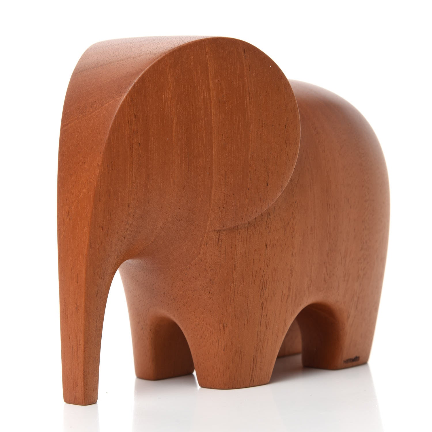 Hermes Mahogany Wood Elephant Lao Paperweight Naturel 3 of 12