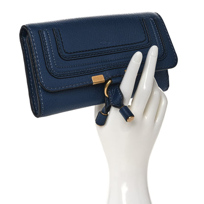 Chloe Calfskin Marcie Continental Flap Wallet Royal Navy 2 of 9