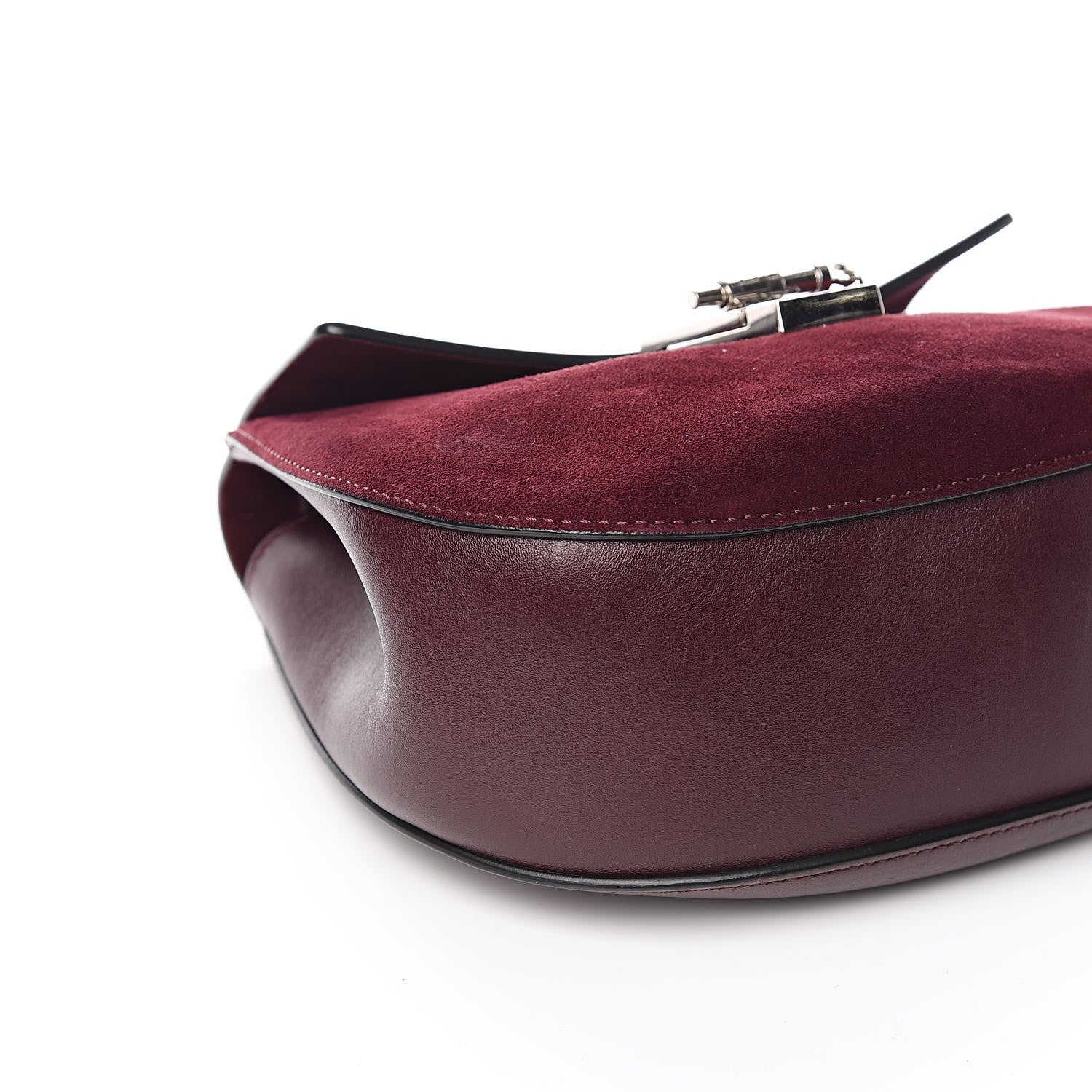 Chloe Suede Smooth Calfskin Drew Shoulder Bag Dark Purple 11 of 13