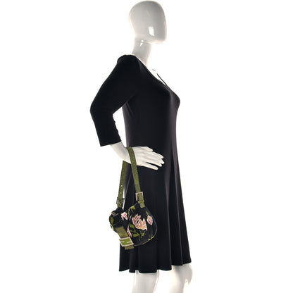 Fendi Canvas Lizard Embroidered Flower Baguette Black Multicolor 2 of 13