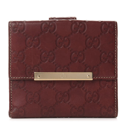 Gucci Guccissima Metal Bar French Flap Wallet Brown 1 of 8