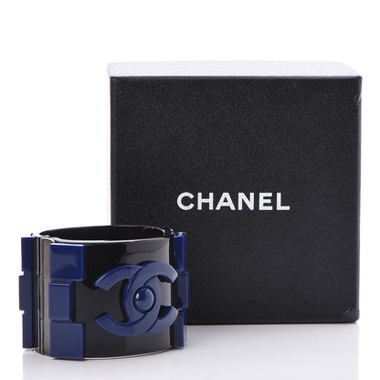 Chanel Plexiglass Lego Boy Cuff Black Blue 6 of 6