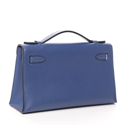 Hermes Swift Kelly Pochette Clutch Bleu Brighton 30 of 31