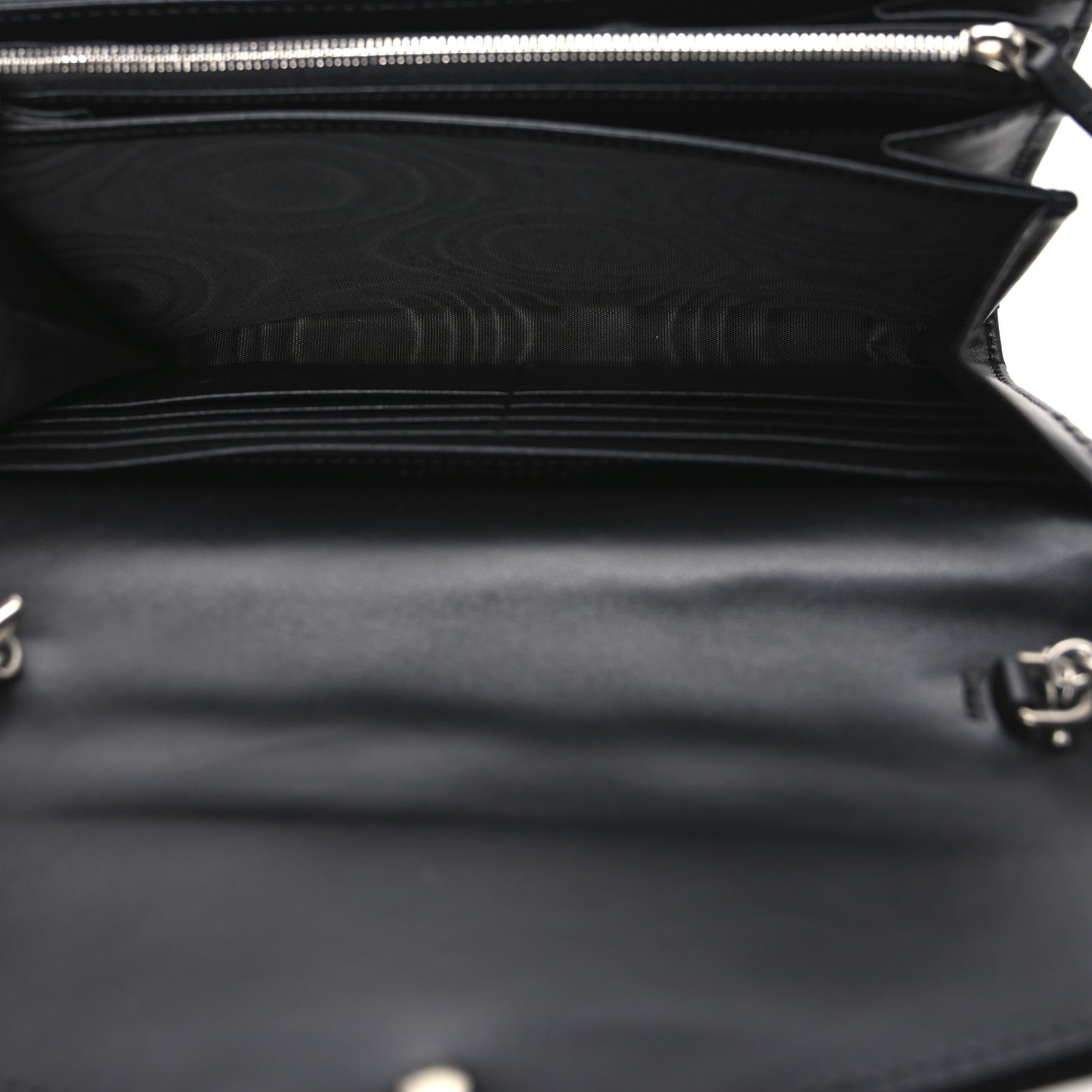 Calfskin Matelasse Aria GG Marmont Chain Wallet Black