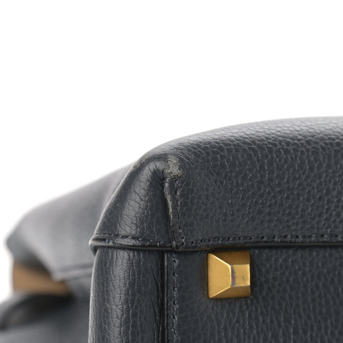 Grained Calfskin Medium Milla Tote Phantom Grey