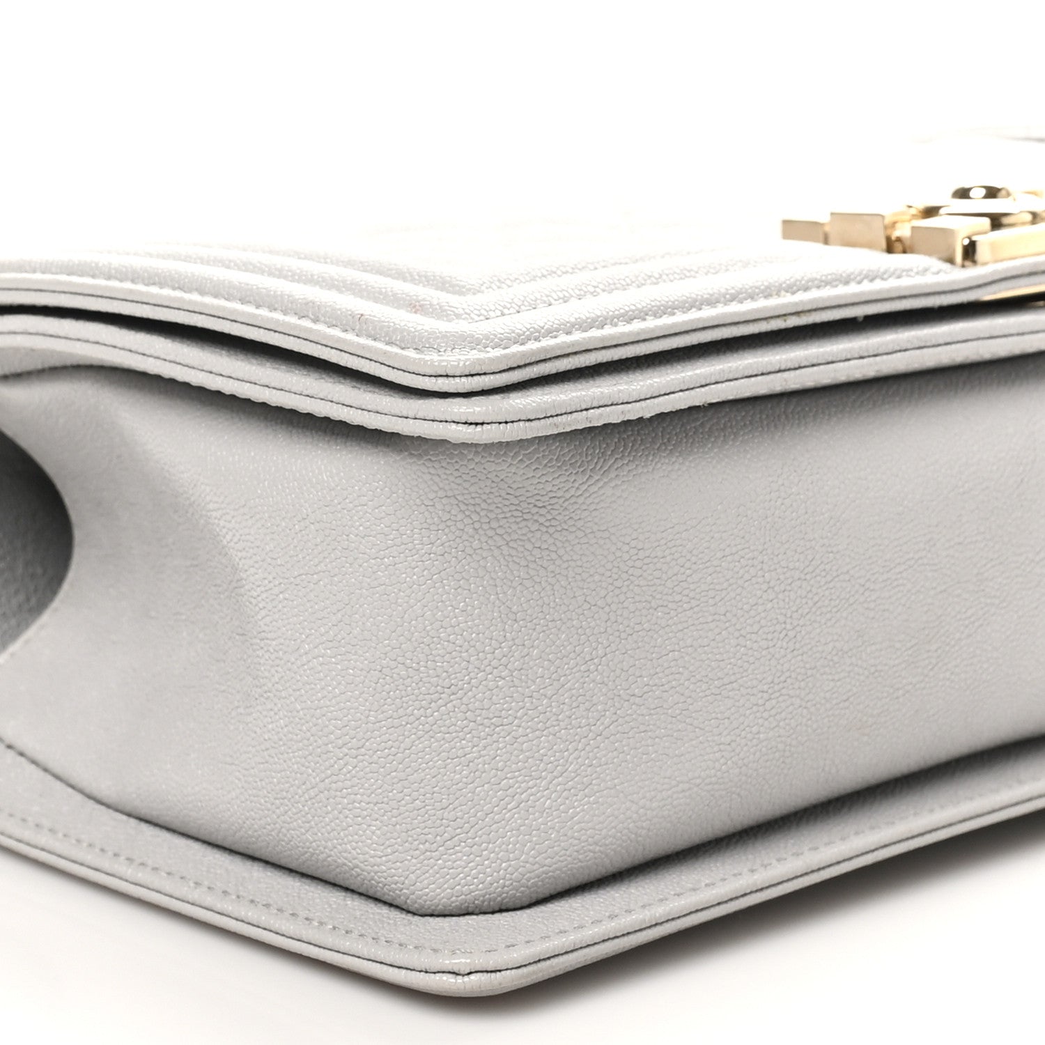 Chanel Caviar Quilted Medium Boy Flap Light Grey 9 of 10